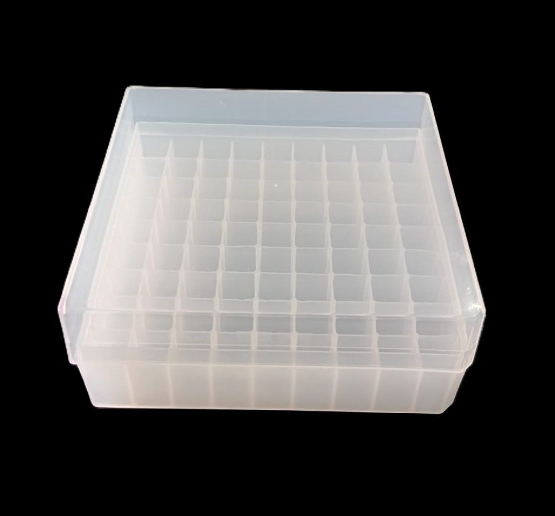 285TYB10 - Cajas con tapa natural para 81 Criotubos de 1,8 ml en PP autoclavable-image