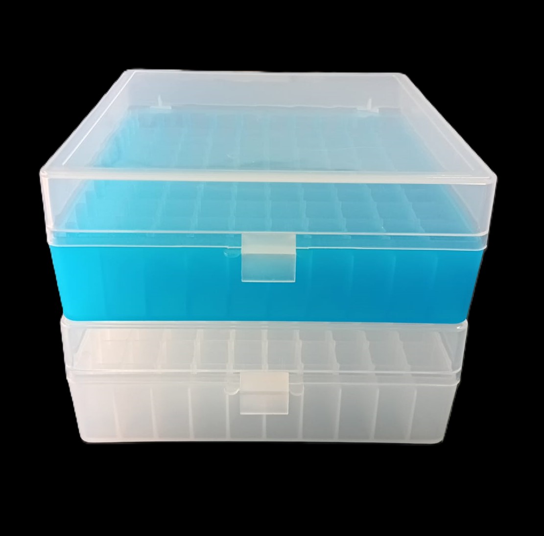 285TYB12 - Cajas con tapa natural bisagra para 100 Criotubos de 1,8 ml en PP autoclavable-image