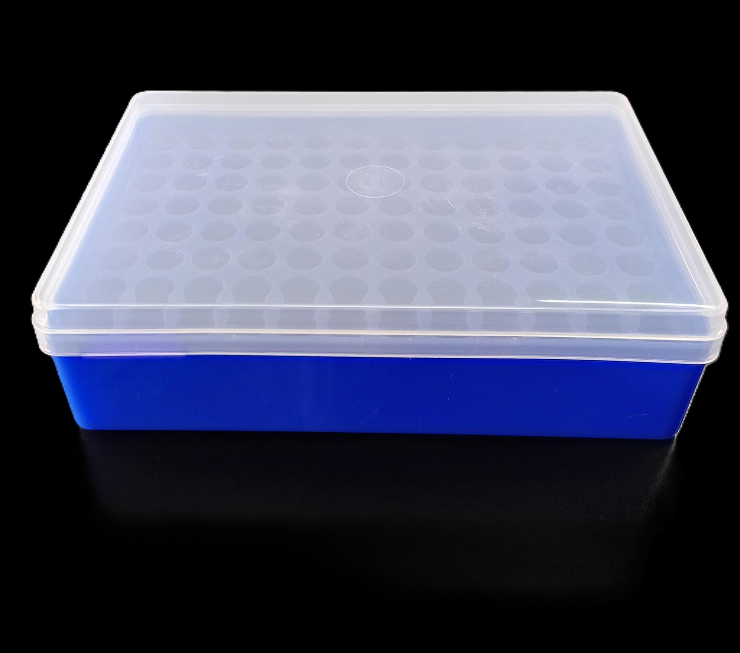 285TYB14 - Caja color azul con tapa natural para 96 criotubos de 1,2 ml en PP autoclavable-image