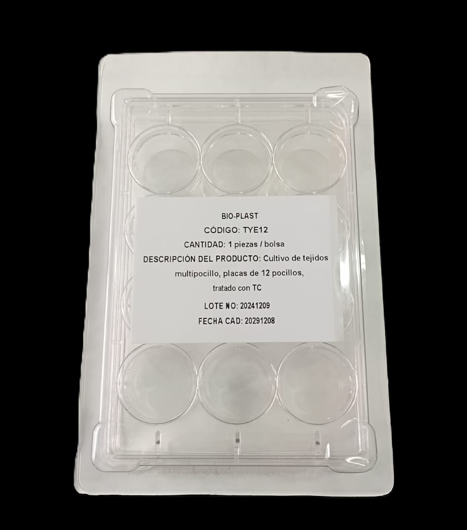 785TYE12 - Placas De 12 pocillos para CULTIVO CELULAR estéril R.GAMMA - TC TRATADO libre de DNAsa RNAsa y pirogeno CON TAPA-image