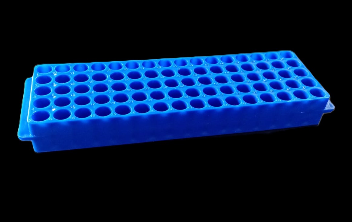 285MR080 - Gradillas reversibles de 1.5 y 0.5 ml en PP autoclavable 80 pocillos SIN TAPA-image